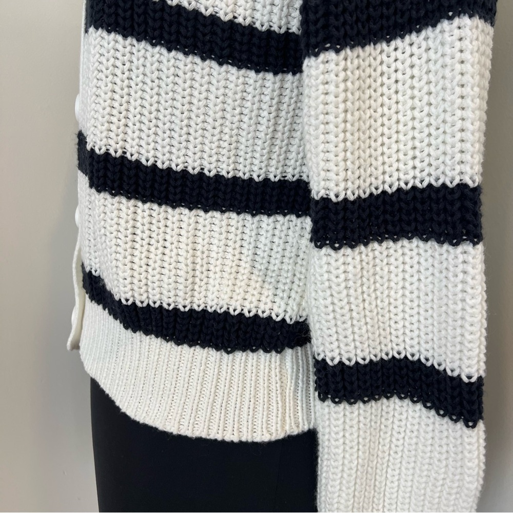 Aqua Striped Knit Cardigan Sweater - Picture 5 of 9